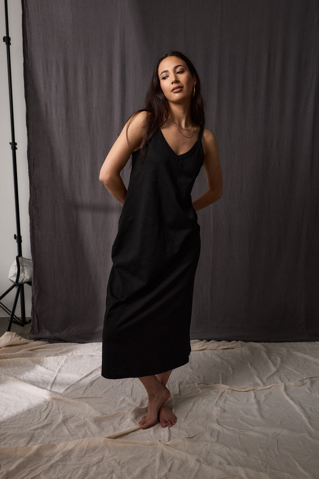 HADLEY DRESS - Obsidian